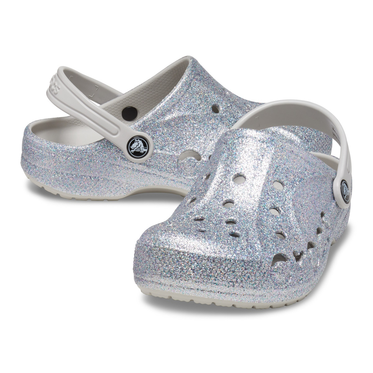 Saboti Crocs Toddler Baya Glitter Clog Argintiu - Silver - 3 | YEO