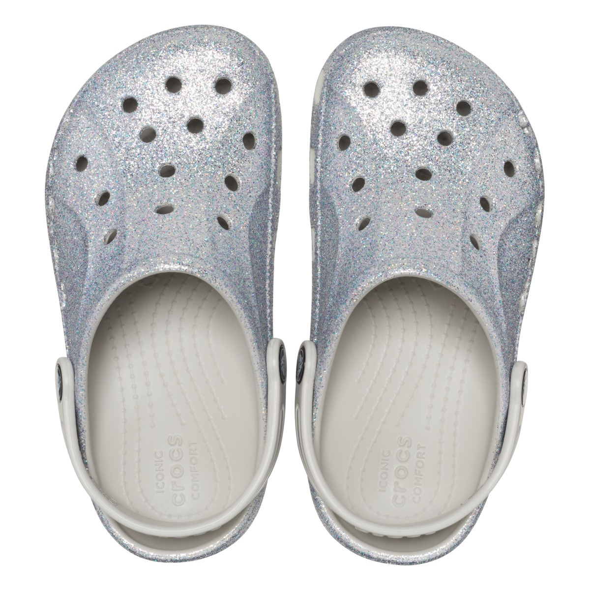 Saboti Crocs Toddler Baya Glitter Clog Argintiu - Silver - 4 | YEO