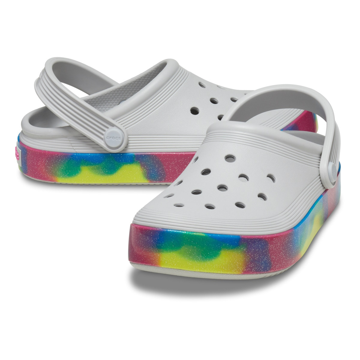 Saboti Crocs Off Court Glitter Band Clog Kids Gri - Atmosphere/Multi - 3 | YEO