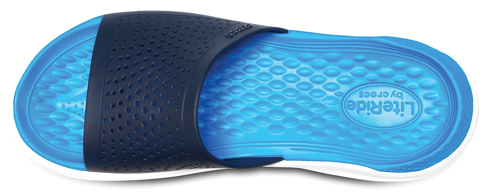 Papuci Crocs LiteRide Slide Albastru - Navy/White - 3 | YEO