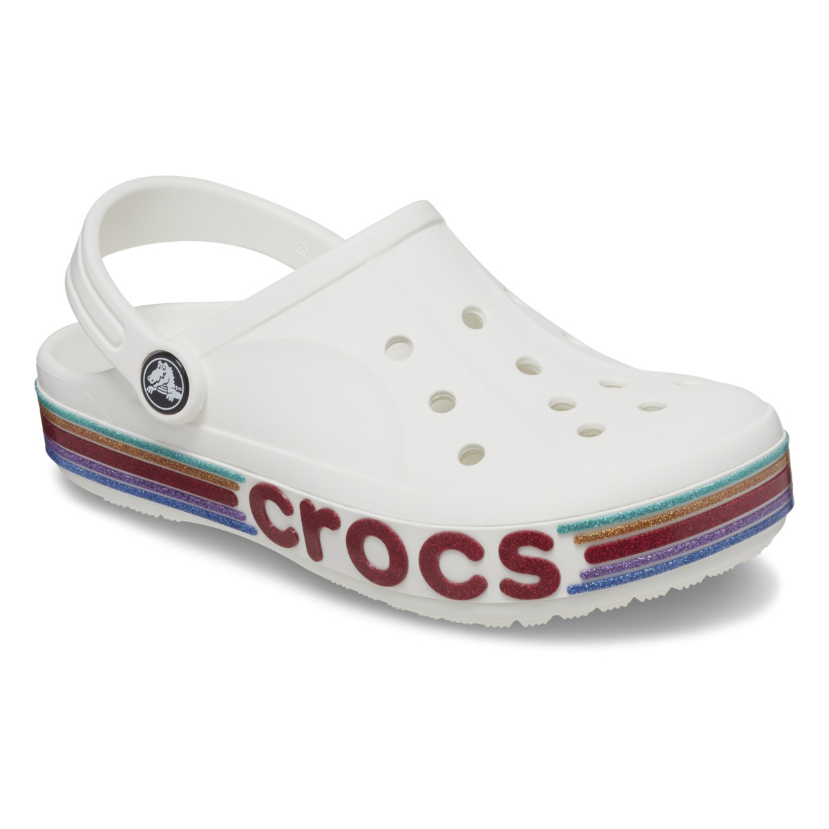Saboti Crocs Bayaband Rainbow Glitter Clog Kids Alb - White - 1 | YEO