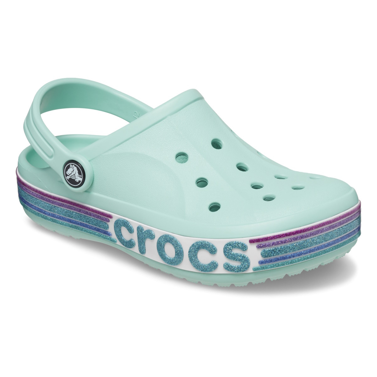 Saboti Crocs Toddler Bayaband Rainbow Glitter Clog Albastru - Pure Water - 1 | YEO