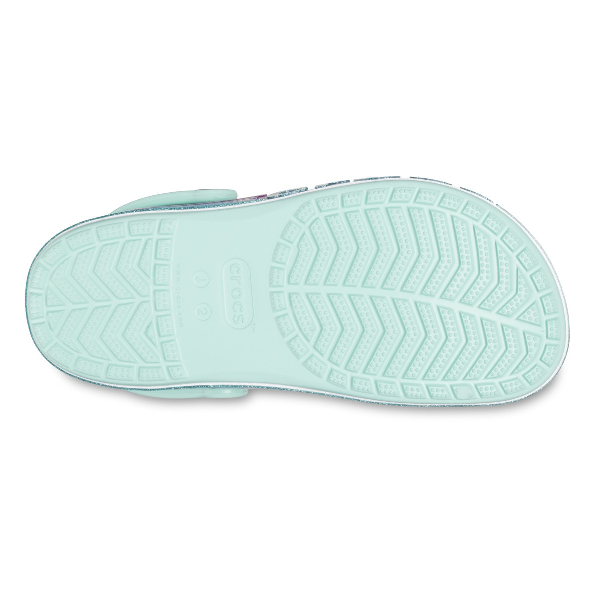 Saboti Crocs Toddler Bayaband Rainbow Glitter Clog Albastru - Pure Water