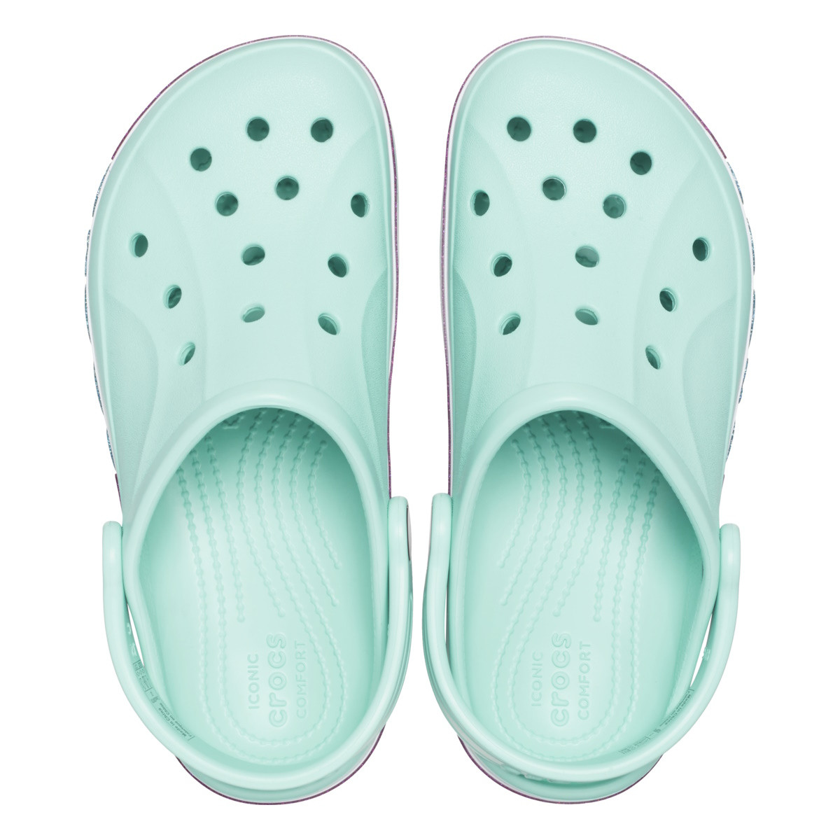 Saboti Crocs Toddler Bayaband Rainbow Glitter Clog Albastru - Pure Water - 4 | YEO