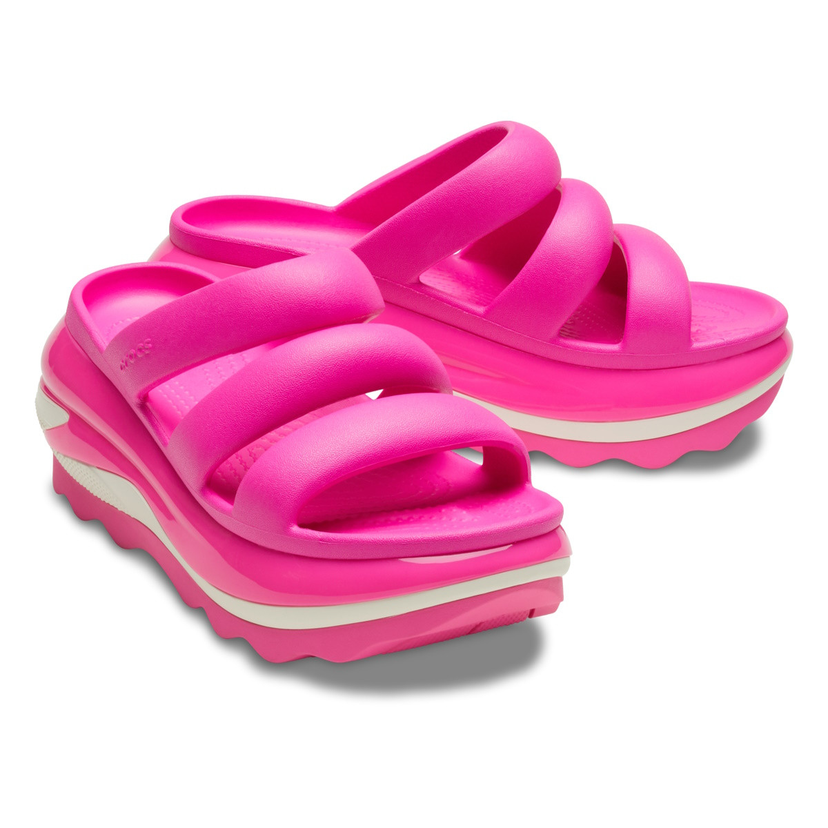 Sandale Crocs Mega Crush Triple Strap Roz - Pink Crush - 3 | YEO