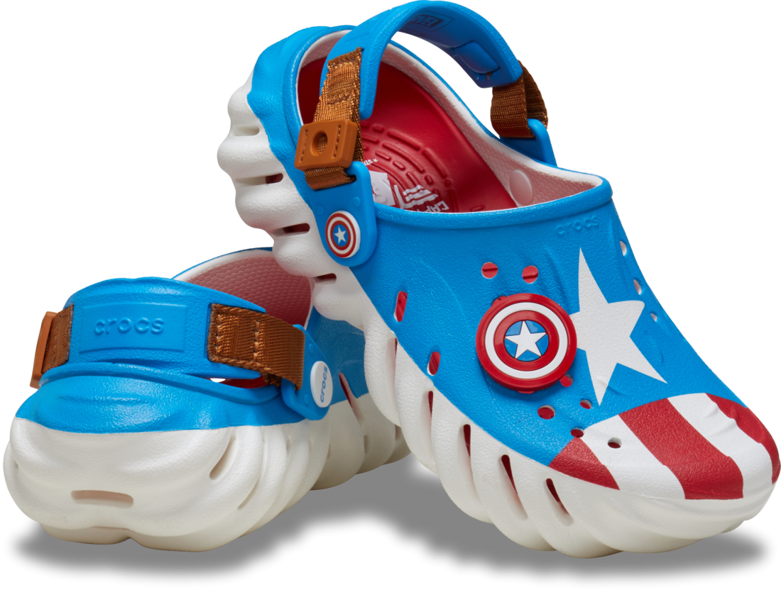 Saboti Crocs Captain America Steve Rogers Echo Clog Kids Alb - White - 1 | YEO
