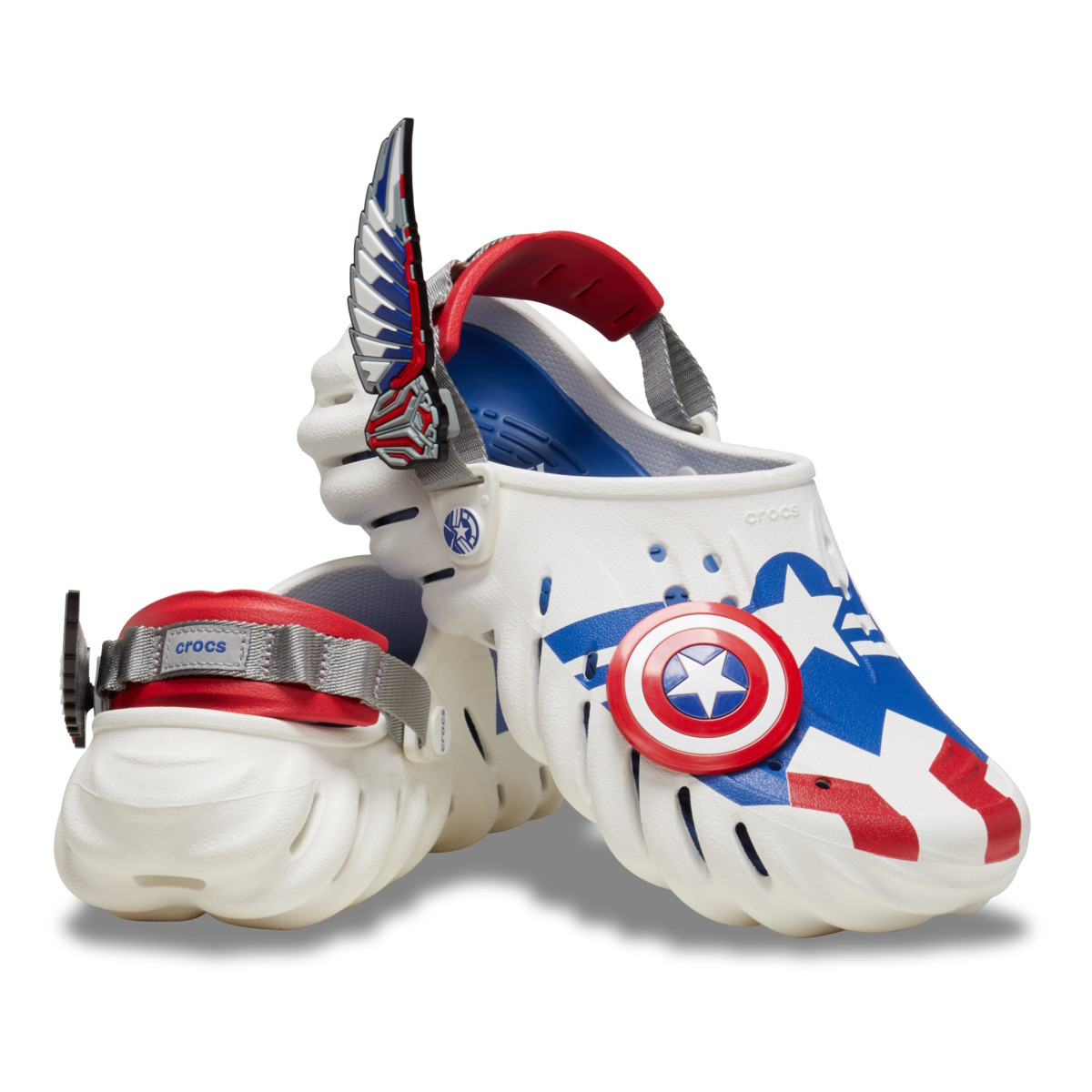 Saboti Crocs Echo Captain America Sam Wilson Clog Alb - White - 1 | YEO