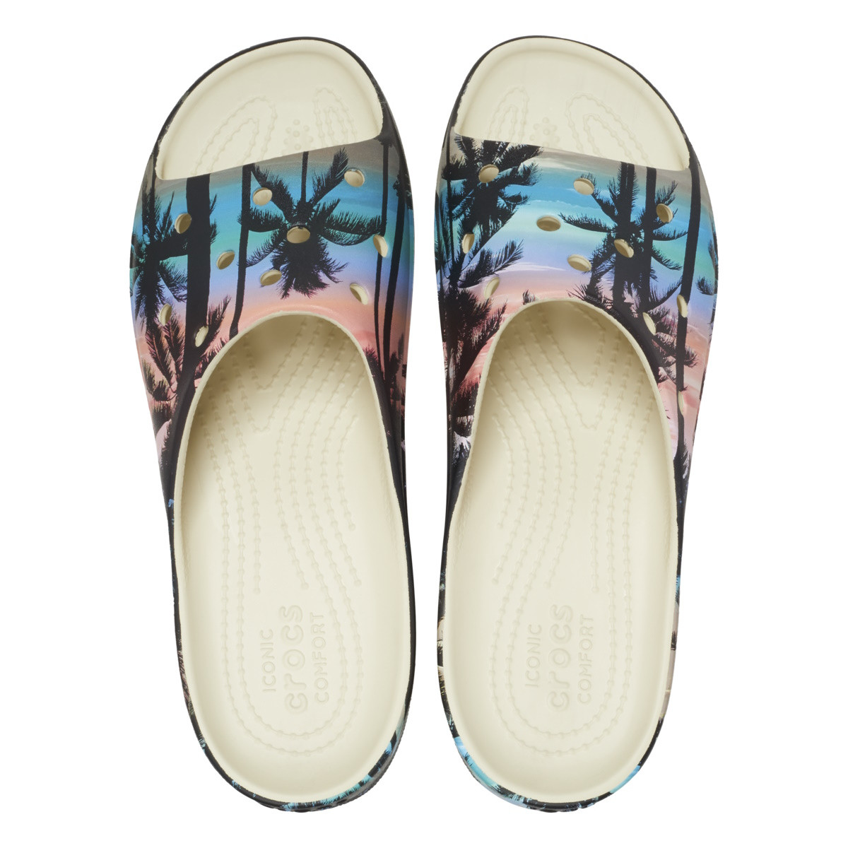 Papuci Crocs Classic Platform Retro Resort Slide Bej - Bone/Multi - 4 | YEO