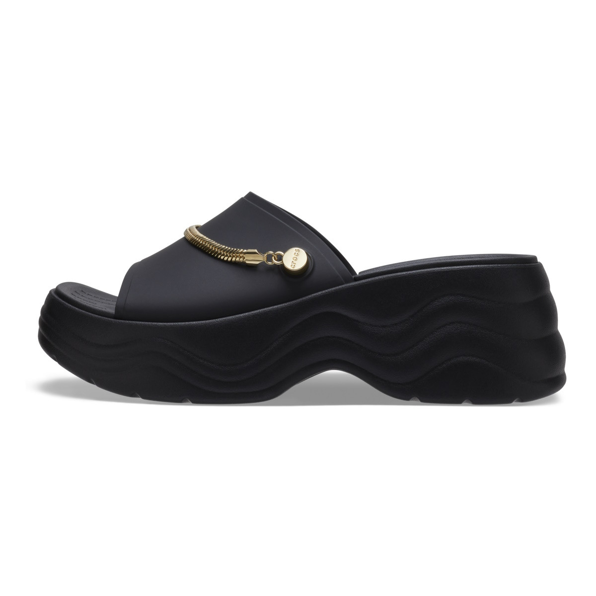 Papuci Crocs Skyline Chain Slide Negru - Black/Gold - 2 | YEO