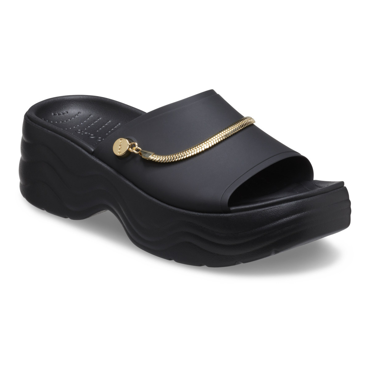 Papuci Crocs Skyline Chain Slide Negru - Black/Gold - 1 | YEO