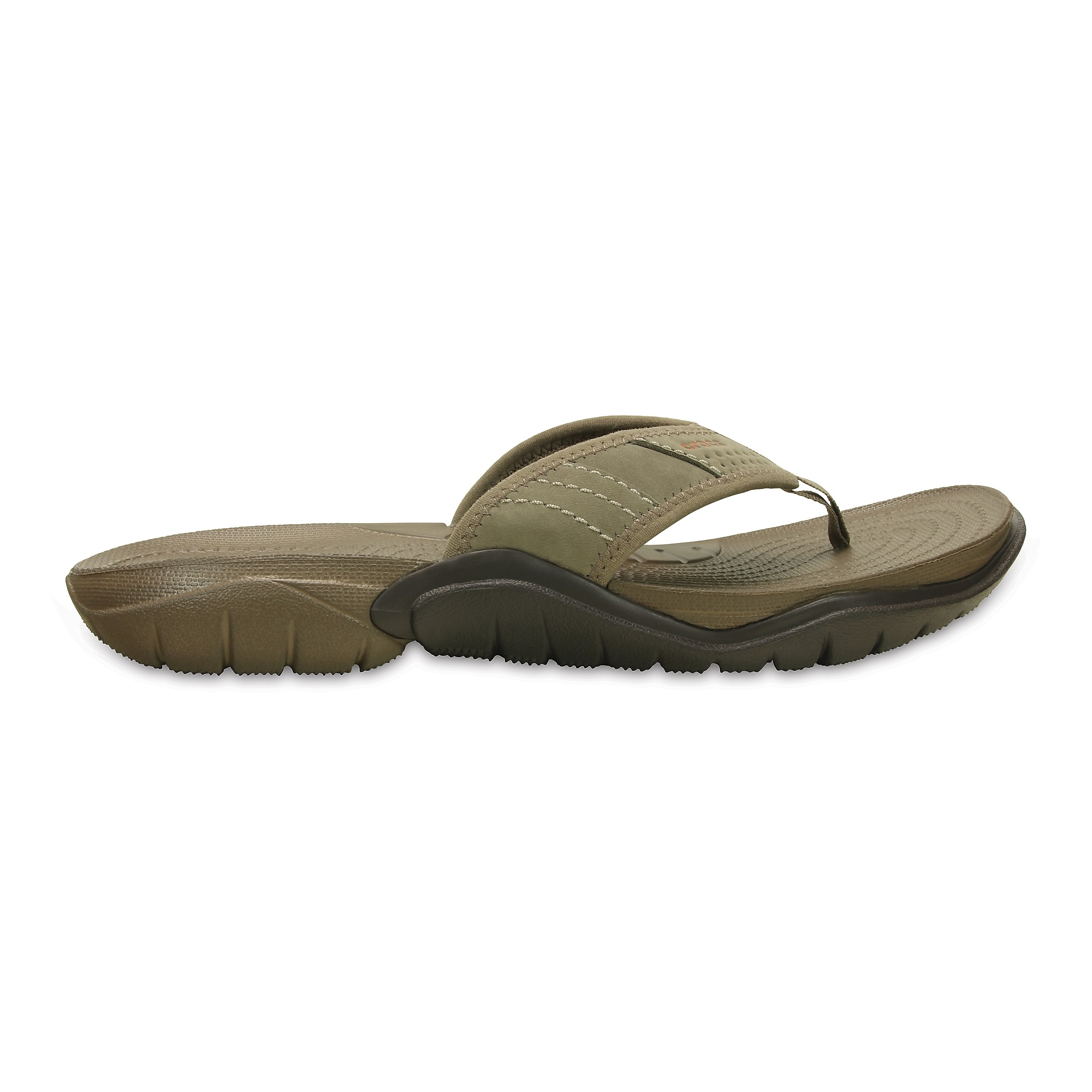 Slapi Crocs Men’s Swiftwater Flip Maro – Walnut/Espresso barbati imagine 2022