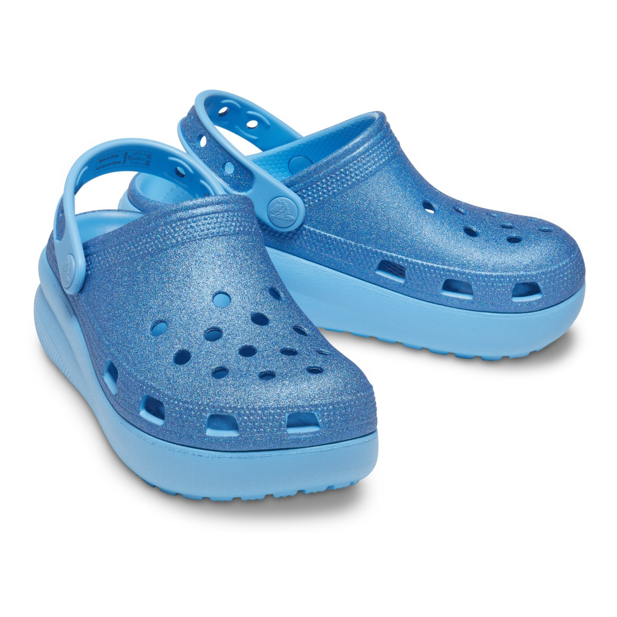 Saboți Crocs Classic Glitter Cutie Clog Kids Albastru - Oxygen - 3 | YEO