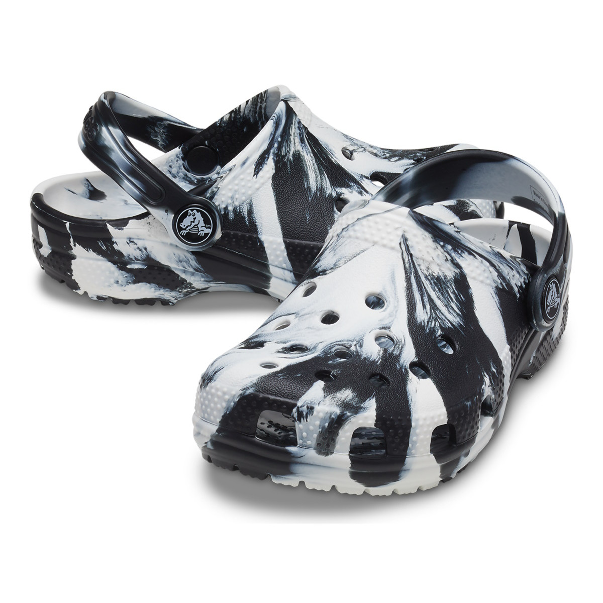 Saboti Crocs Classic Toddler Marbled Clog Negru - Black/White - 3 | YEO