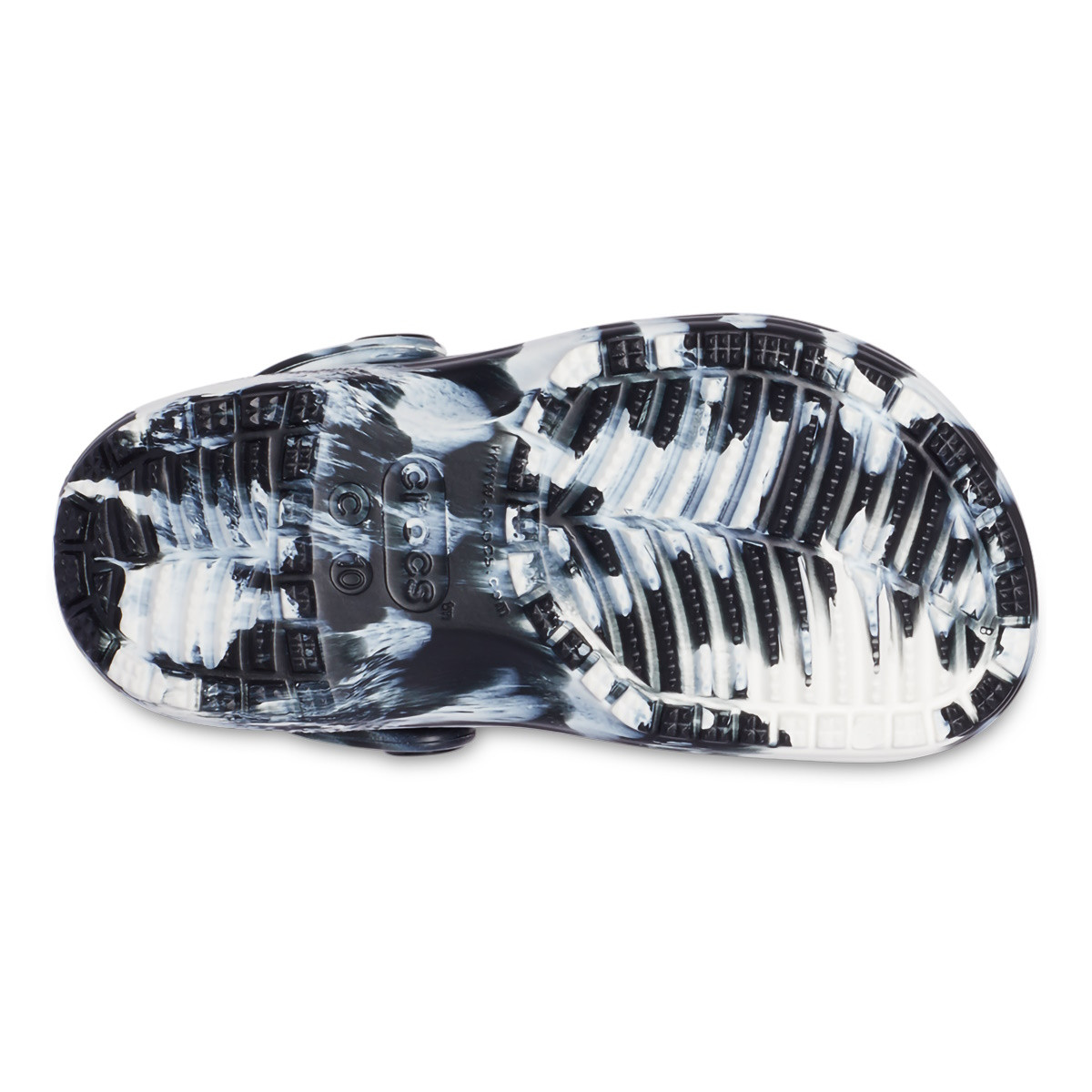 Saboti Crocs Classic Toddler Marbled Clog Negru - Black/White