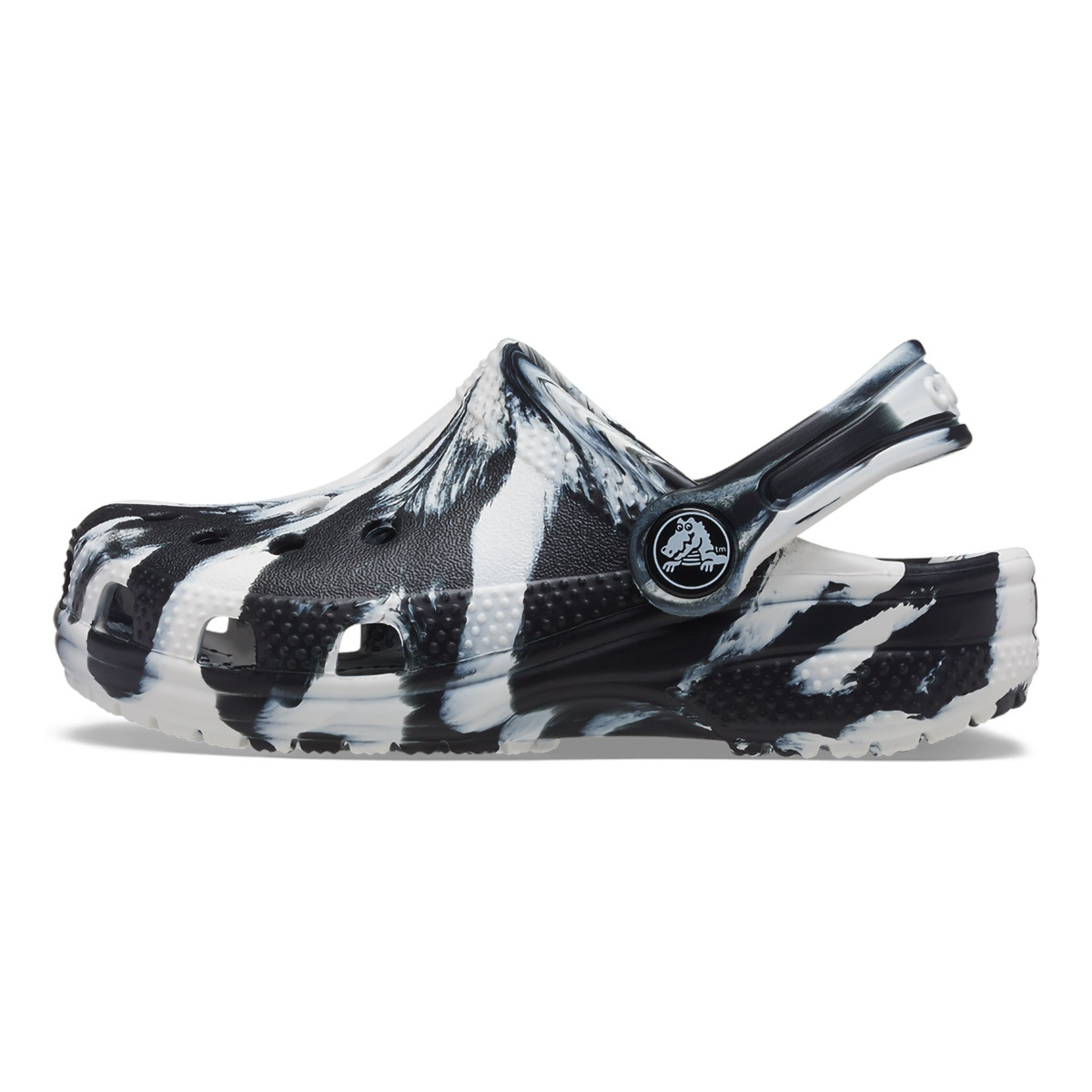 Saboti Crocs Classic Toddler Marbled Clog Negru - Black/White - 2 | YEO