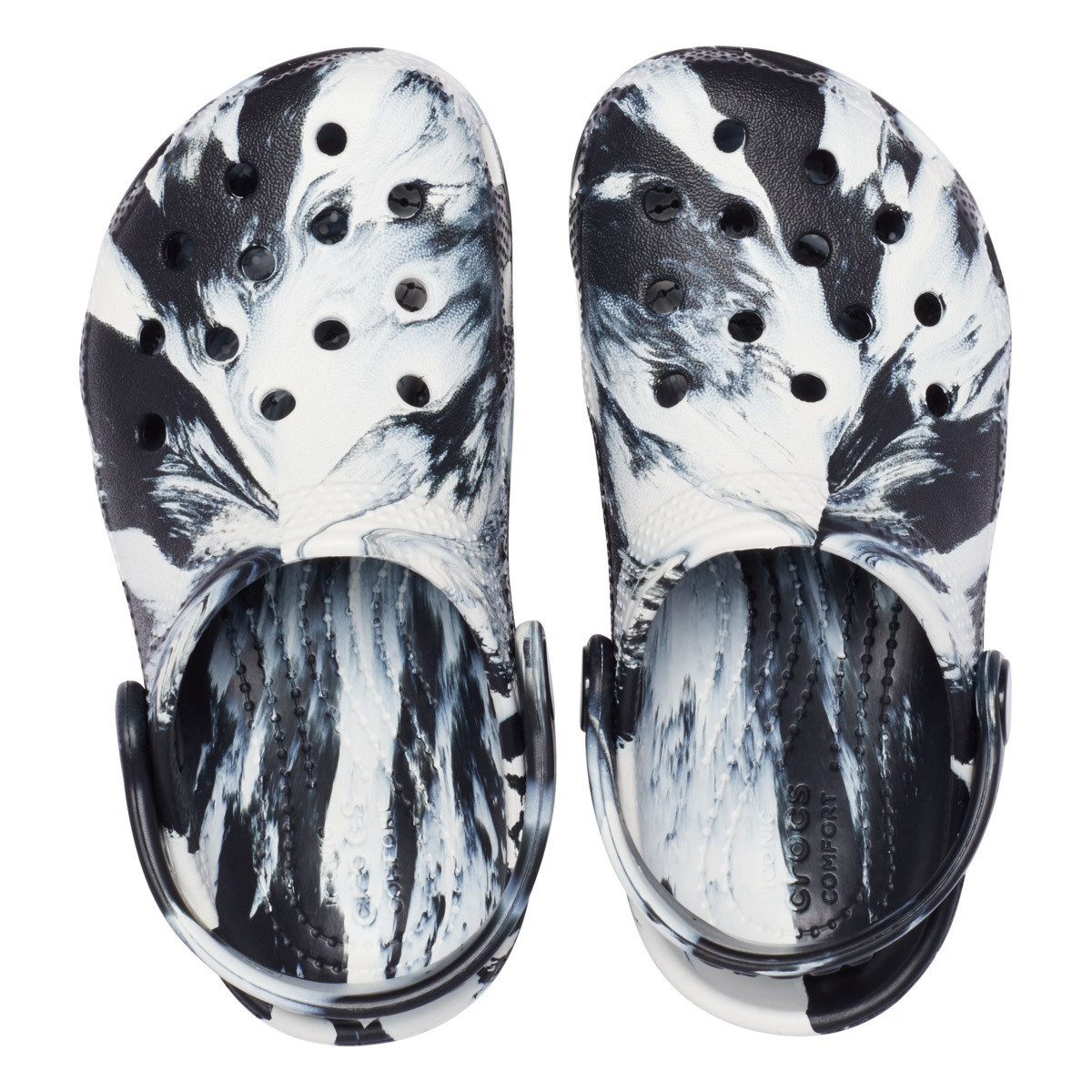Saboti Crocs Classic Toddler Marbled Clog Negru - Black/White - 4 | YEO