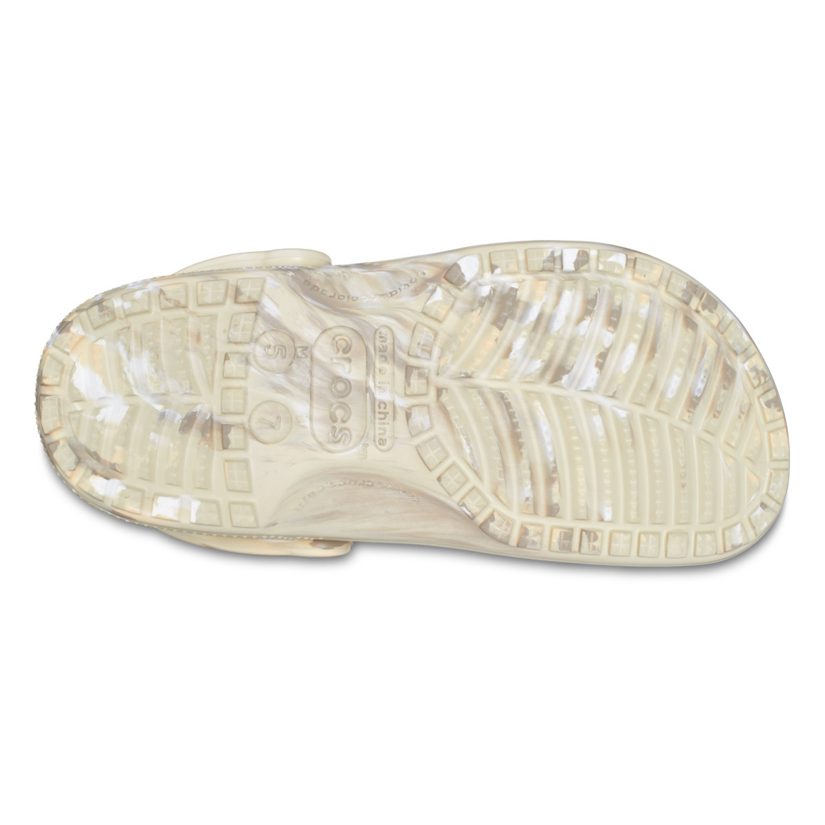 Saboți Crocs Classic Marbled Clog Bej - Bone/Multi