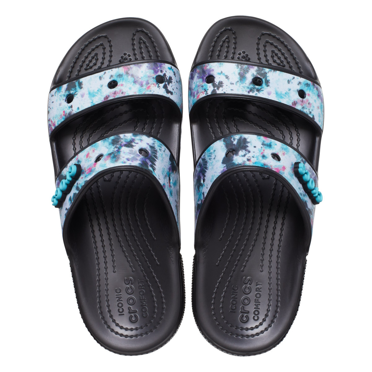 Papuci Classic Crocs Tie-Dye Graphic Sandal Multicolor - Multi/Black - 4 | YEO