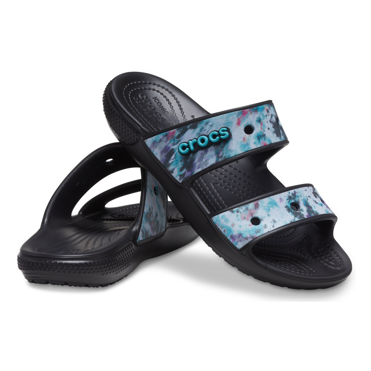 Papuci Classic Crocs Tie-Dye Graphic Sandal Multicolor - Multi/Black - 3 | YEO