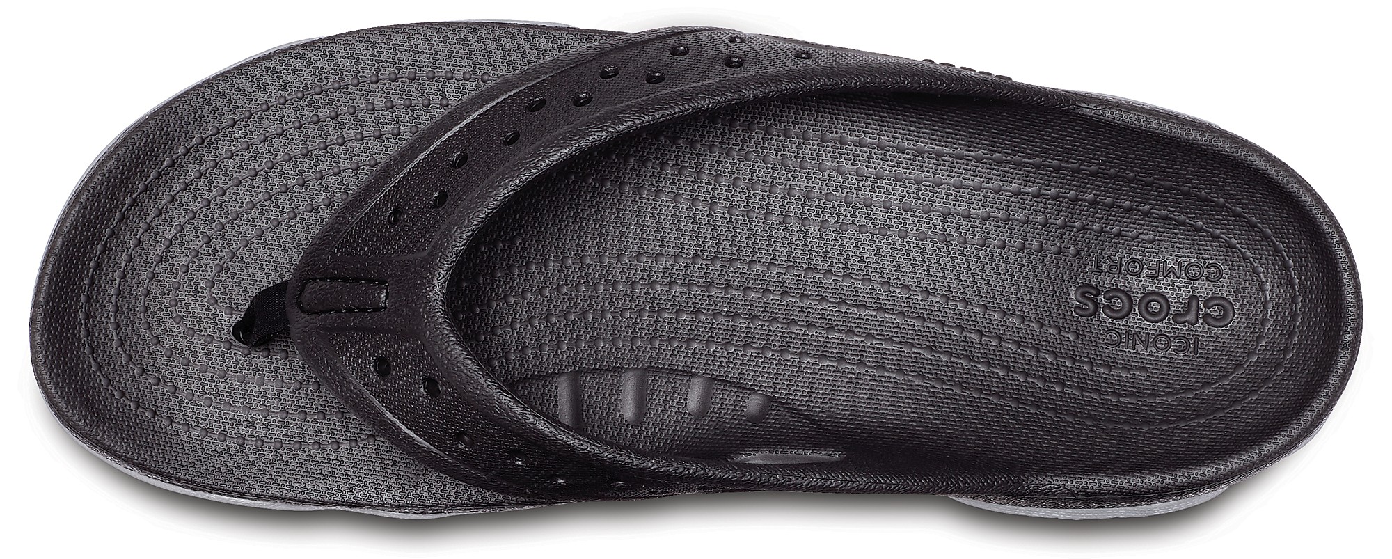 Șlapi Crocs Men\'s Swiftwater Deck Flip Negru - Black/Light Grey - 2 | YEO