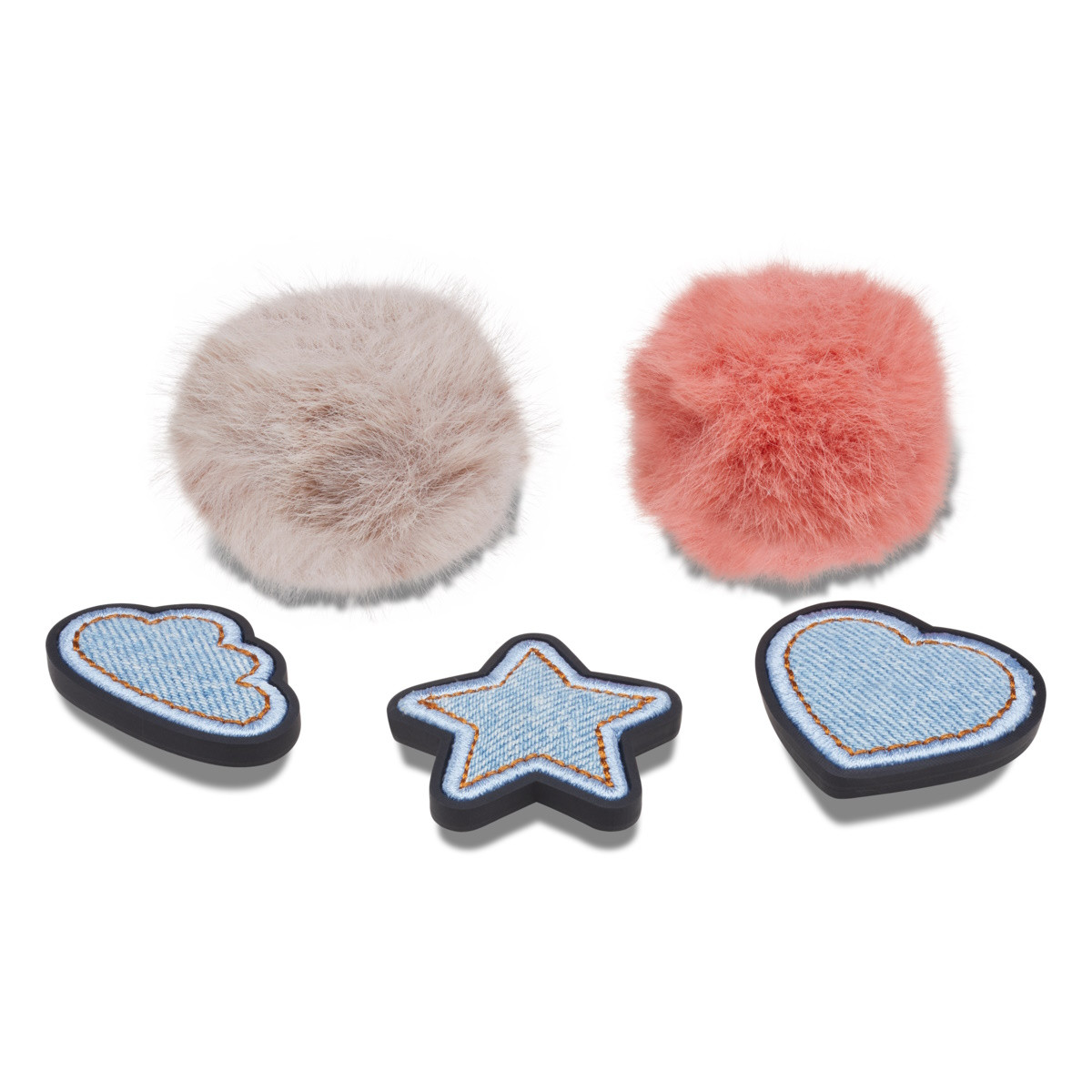 Jibbitz Crocs Denim and Pink Puff 5 Pack - 2 | YEO