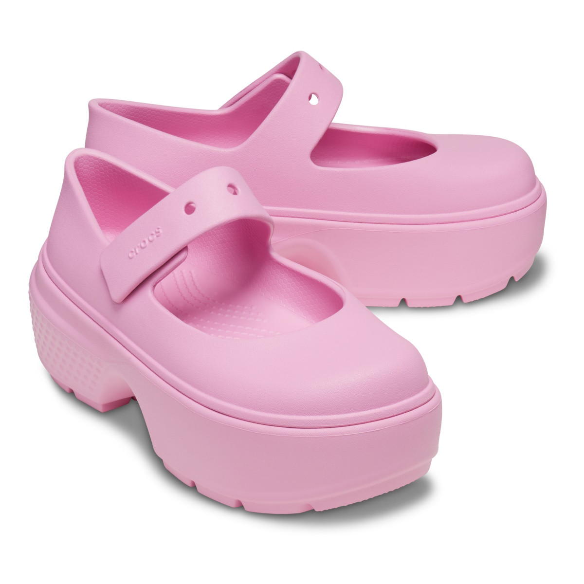 Crocs Stomp Mary Jane Roz - Pink Tweed/Pink Tweed - 3 | YEO