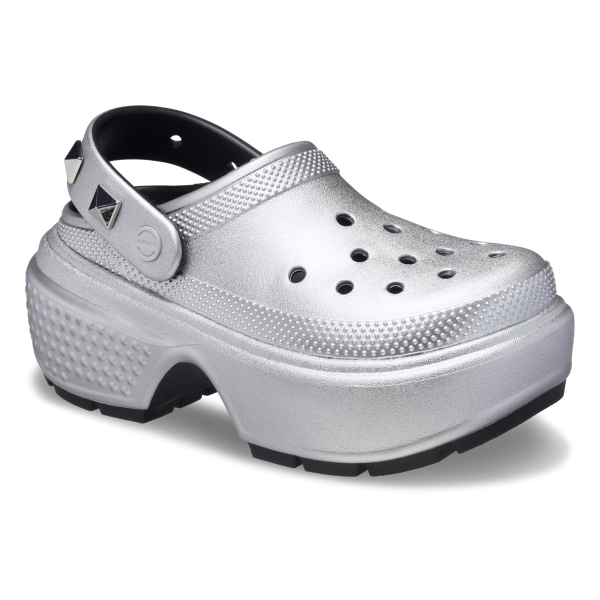 Saboti Crocs Stomp Metallic Clog Argintiu - Silver - 1 | YEO