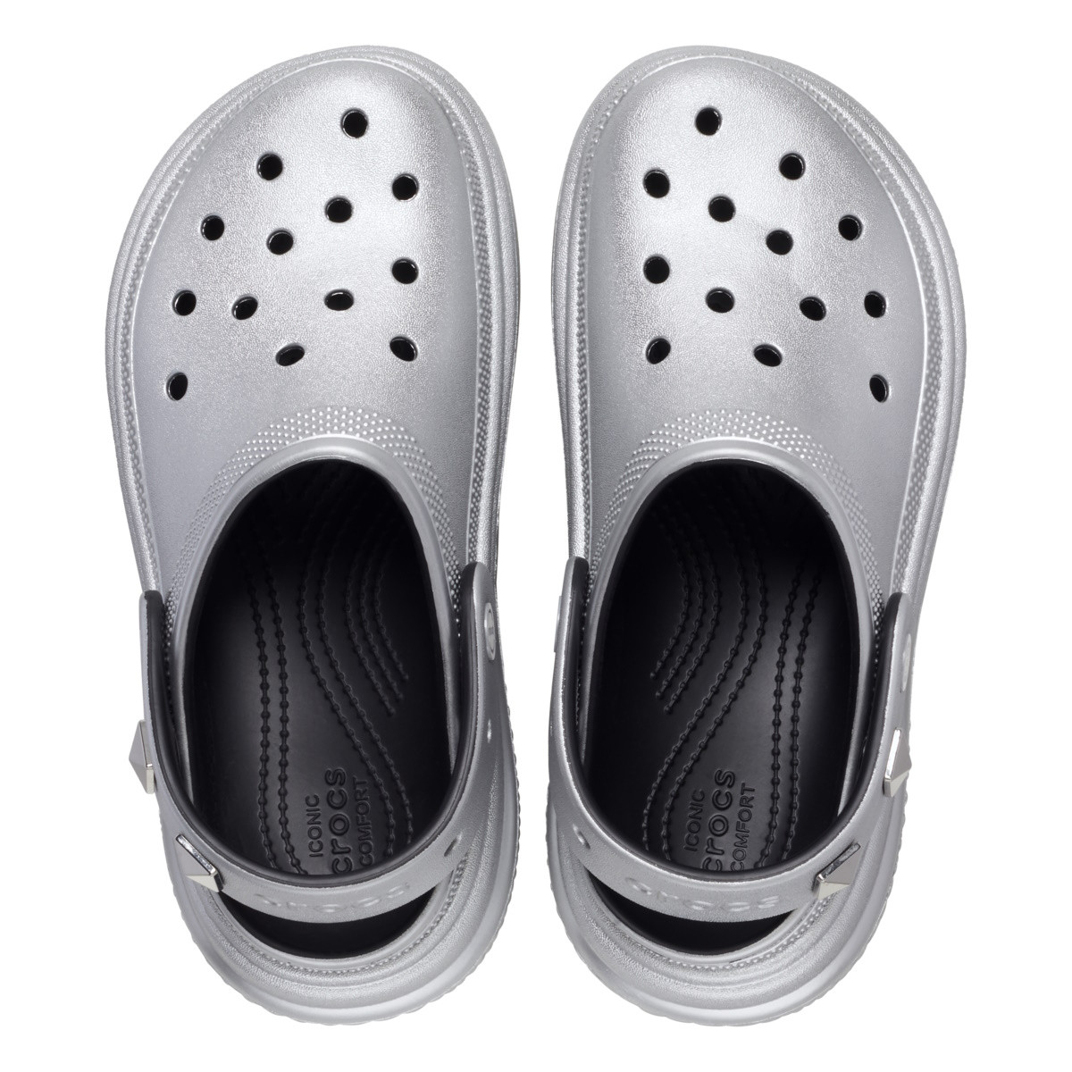 Saboti Crocs Stomp Metallic Clog Argintiu - Silver - 4 | YEO