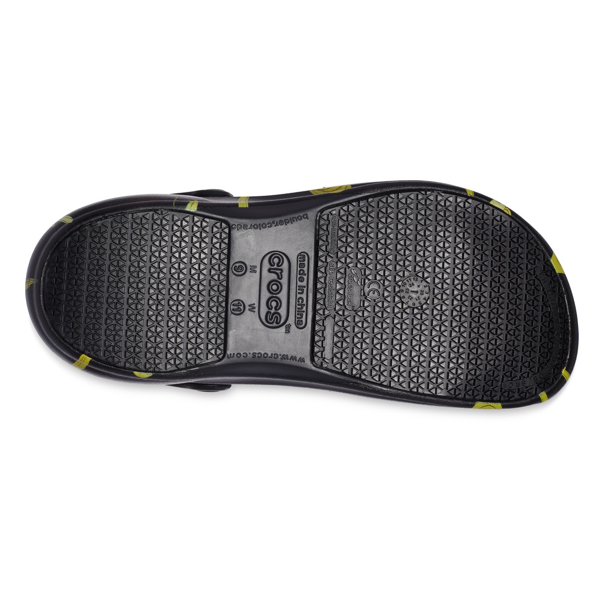 Saboti Crocs Bistro Graphic Clog Negru - Black/Yellow - 6 | YEO