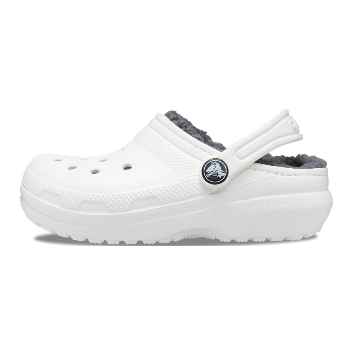 Saboti Crocs New Classic Lined Clog Kids Alb - White/Grey - 2 | YEO