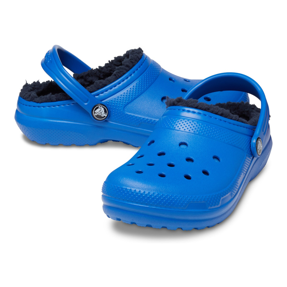 Saboti Crocs New Classic Lined Clog Kids Albastru - Blue Bolt - 2 | YEO