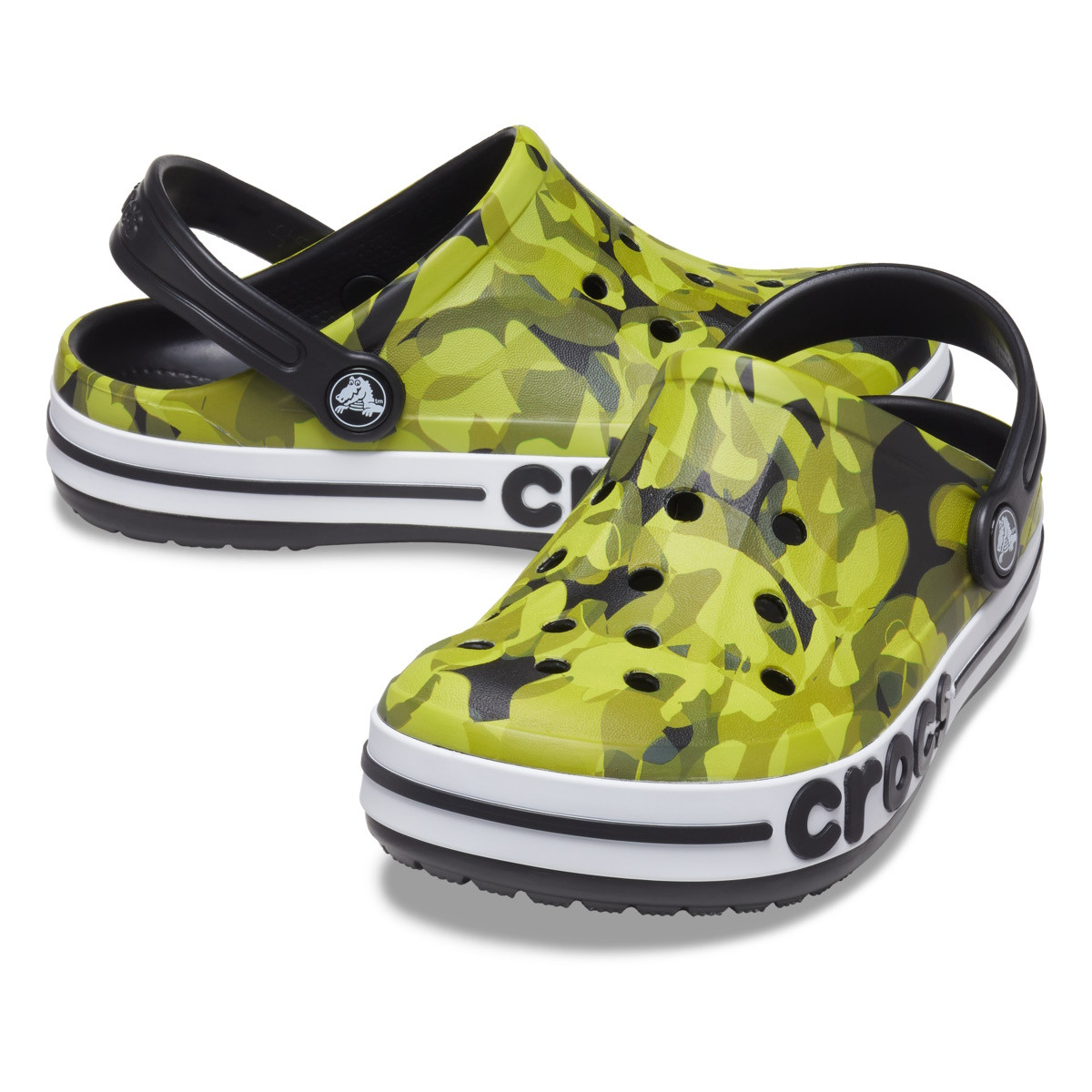 Saboti Crocs Bayaband Bubble Camo Clog Kids Negru - Black/Multi - 3 | YEO