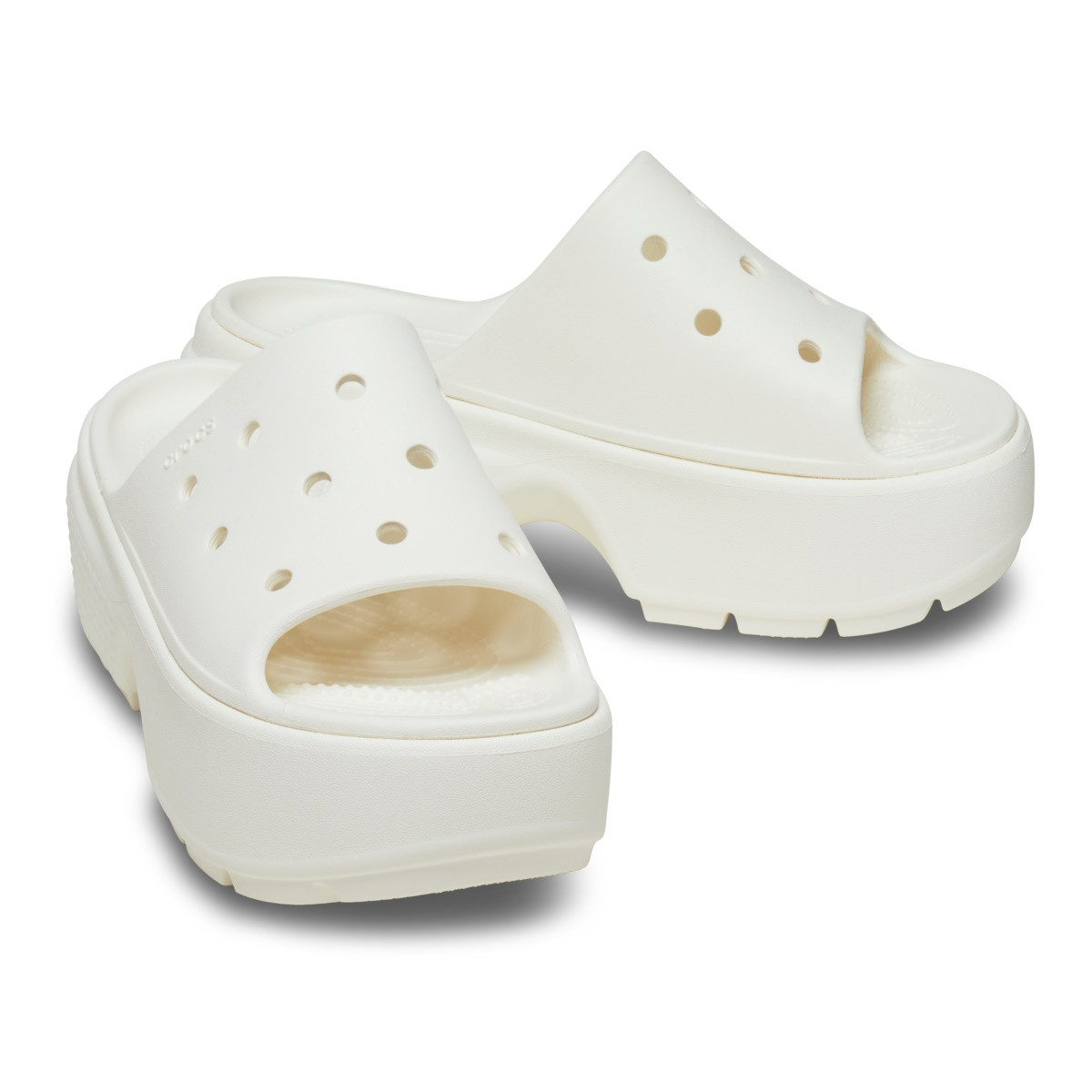 Papuci Crocs Stomp Slide Alb - Chalk - 3 | YEO
