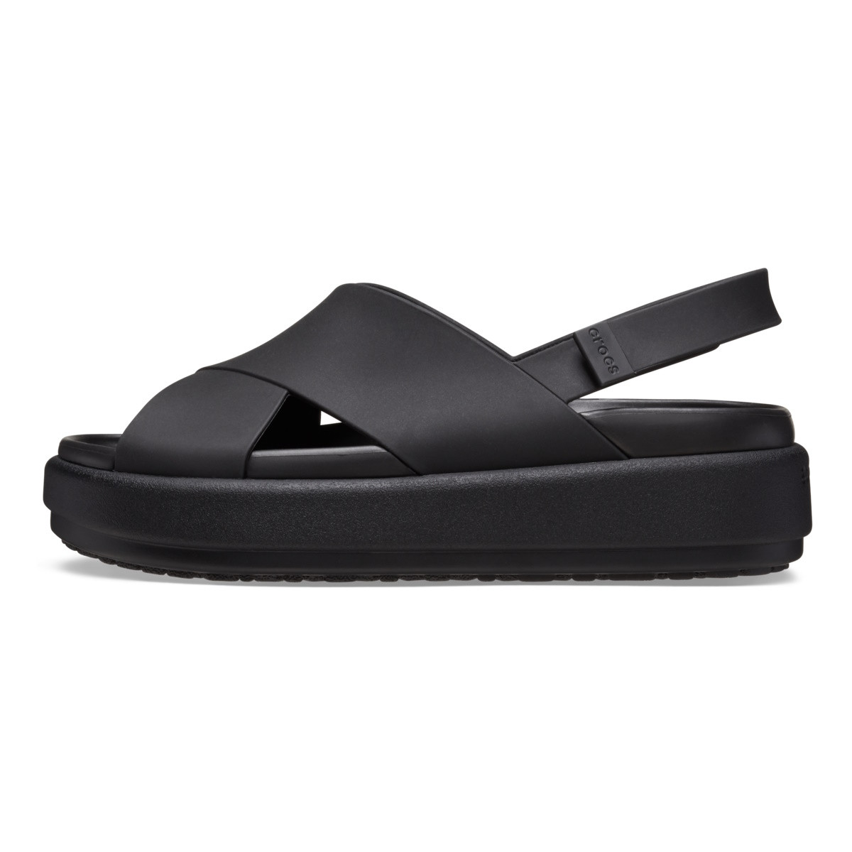 Sandale Crocs Brooklyn Luxe Cross Strap Negru - Black/Black - 2 | YEO