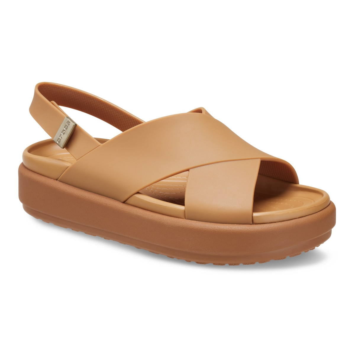 Sandale Crocs Brooklyn Luxe Cross Strap Maro - Tan/Tan - 1 | YEO