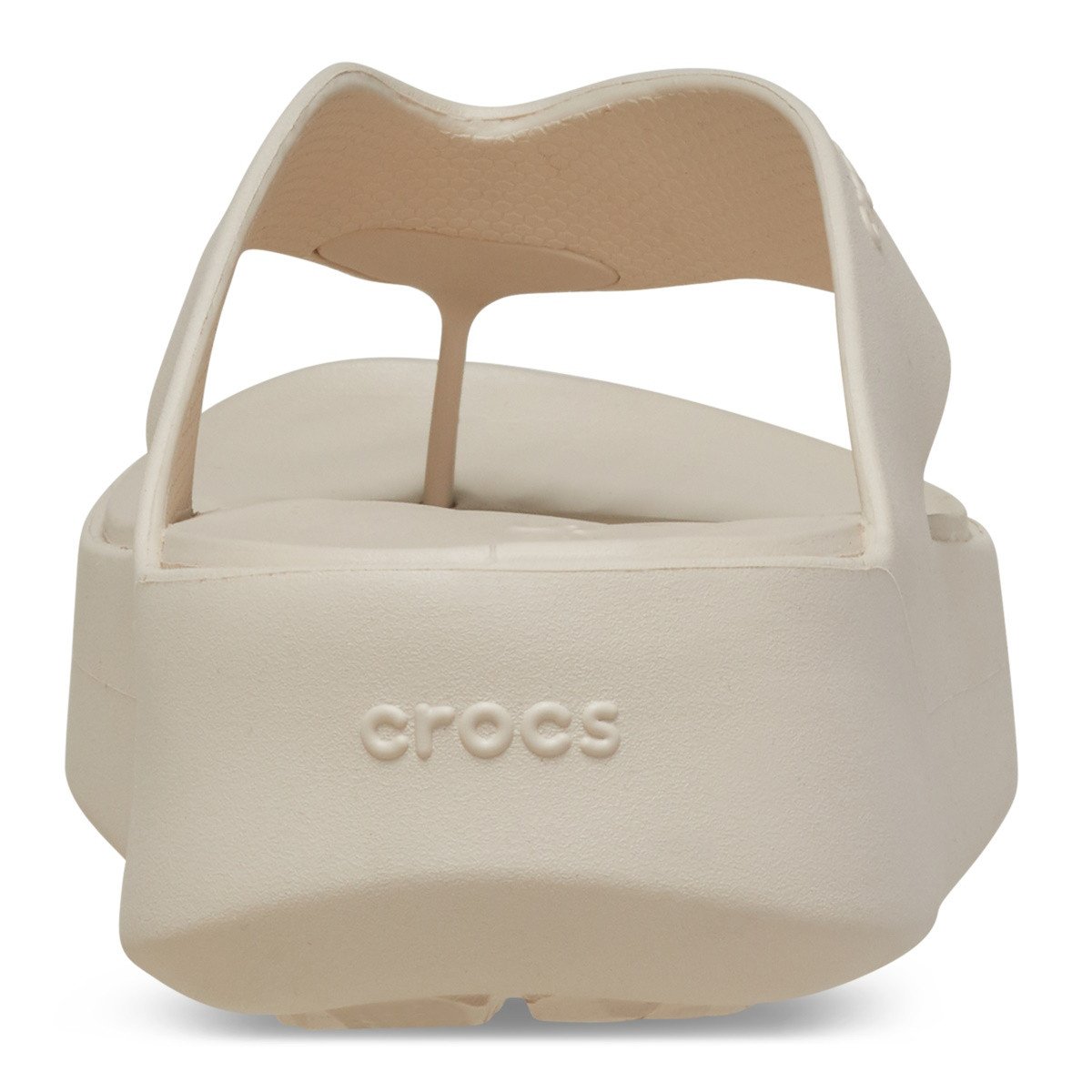 Slapi Crocs Getaway Platform Flip Bej - Stucco - 5 | YEO