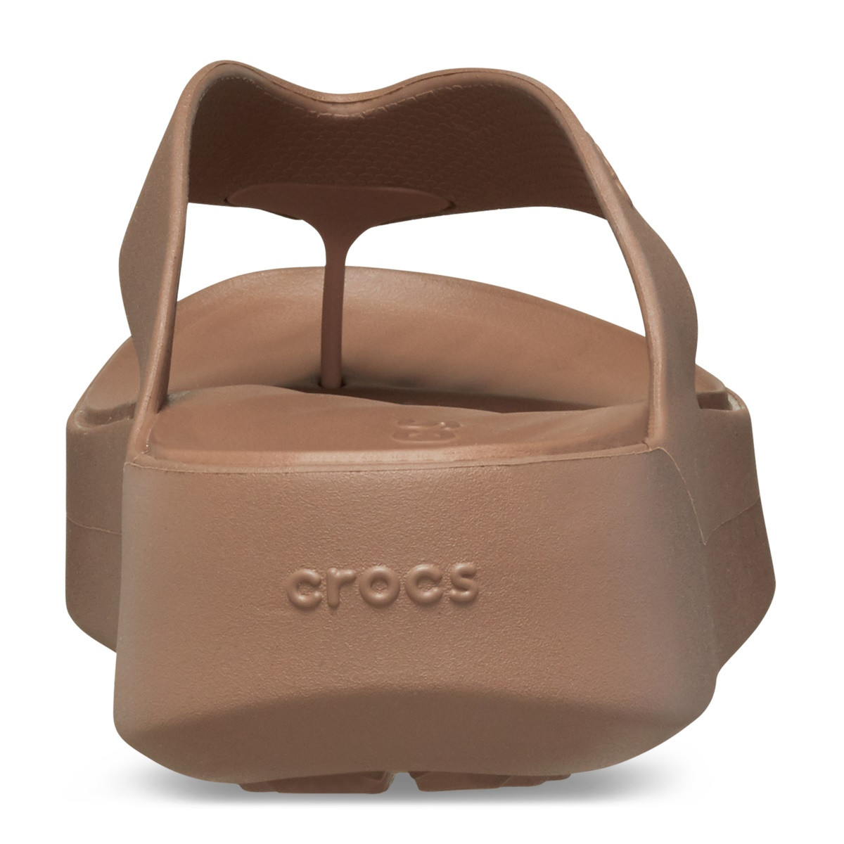 Slapi Crocs Getaway Platform Flip Maro - Latte - 5 | YEO