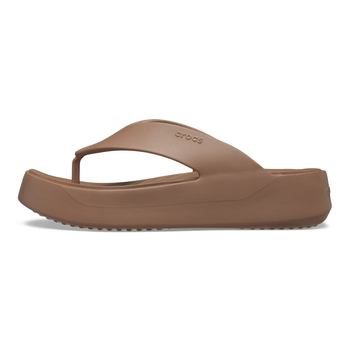 Slapi Crocs Getaway Platform Flip Maro - Latte - 2 | YEO