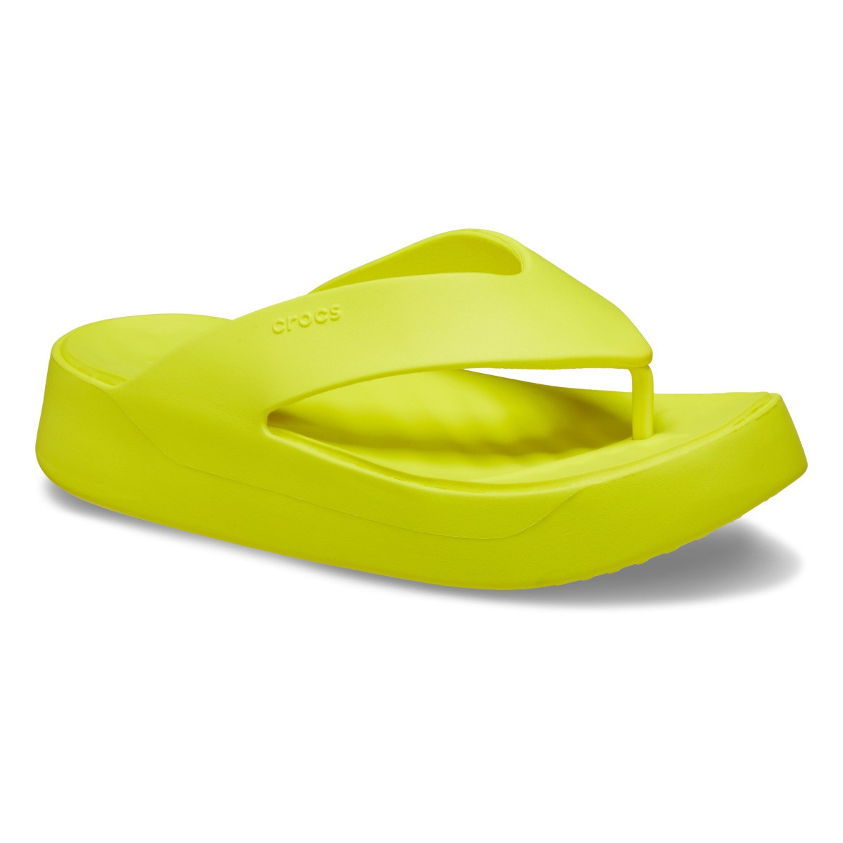 Slapi Crocs Getaway Platform Flip Verde - Acidity - 1 | YEO