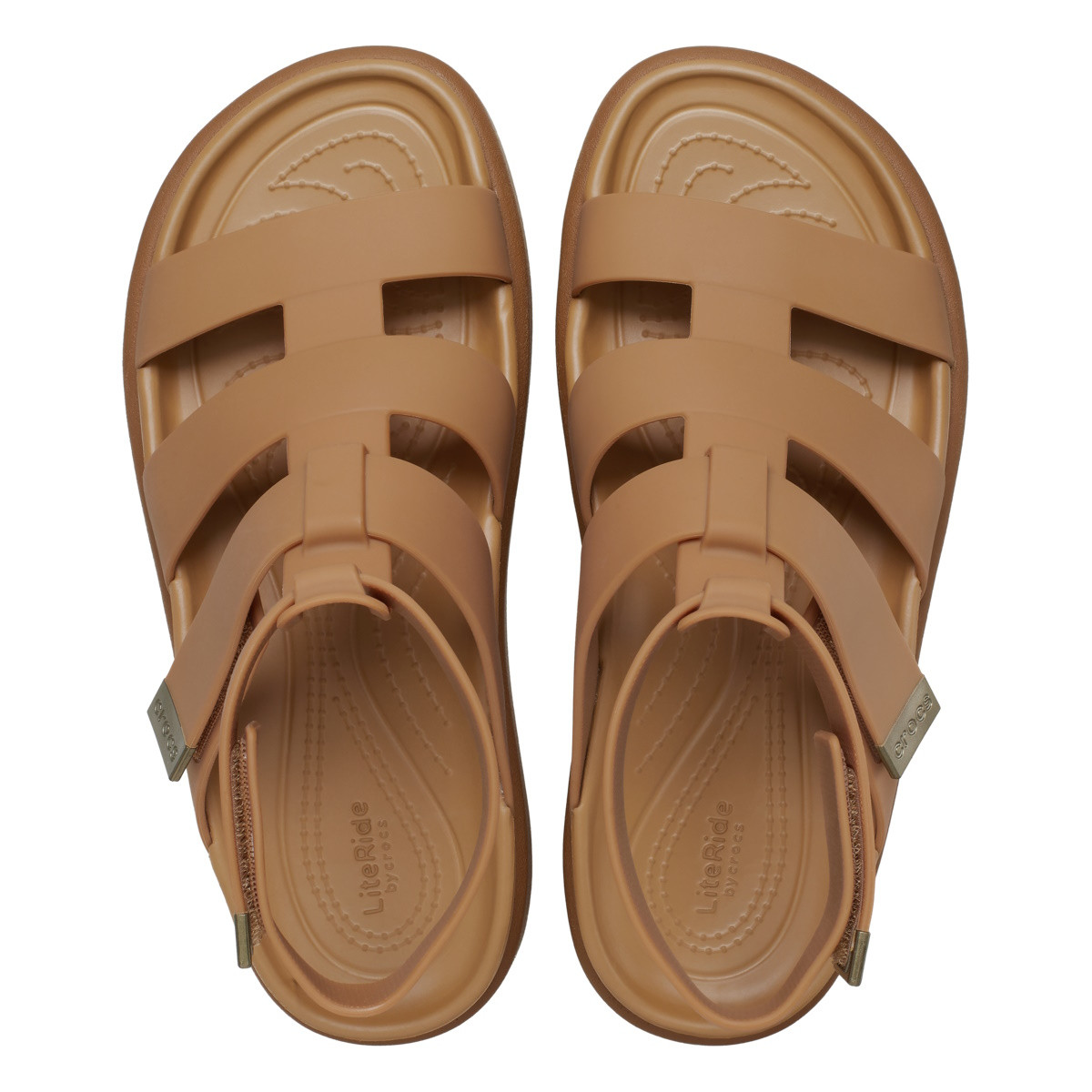 Sandale Crocs Brooklyn Luxe Gladiator Maro - Tan/Tan - 3 | YEO