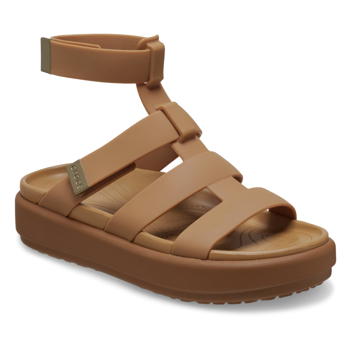 Sandale Crocs Brooklyn Luxe Gladiator Maro - Tan/Tan - 1 | YEO