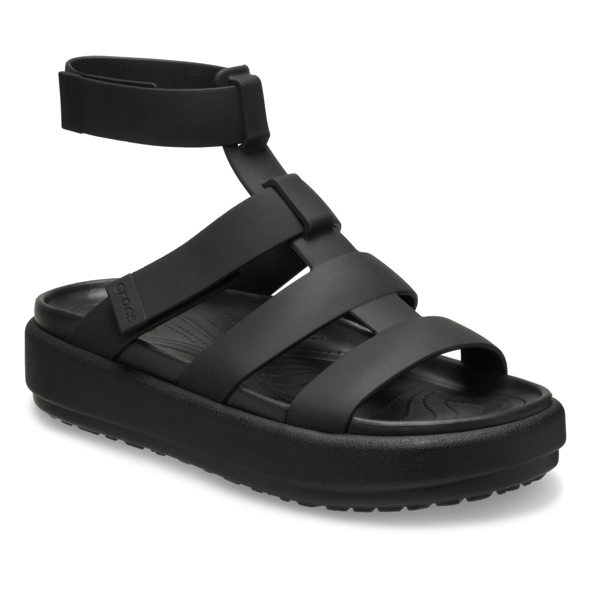 Sandale Crocs Brooklyn Luxe Gladiator Negru - Black/Black - 1 | YEO