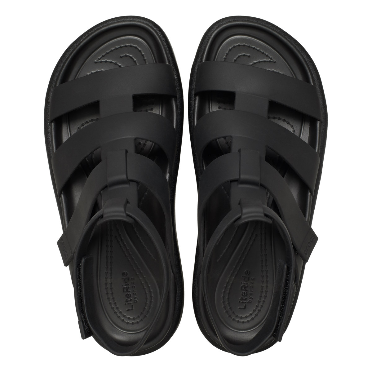 Sandale Crocs Brooklyn Luxe Gladiator Negru - Black/Black - 3 | YEO