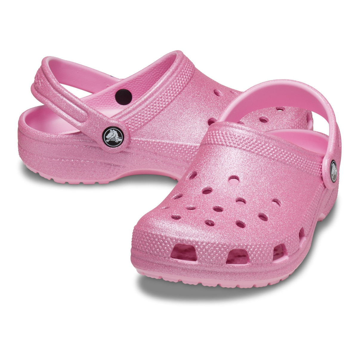 Saboti Crocs Classic Glitter Clog Kids Roz - Pink Tweed Glitter - 2 | YEO