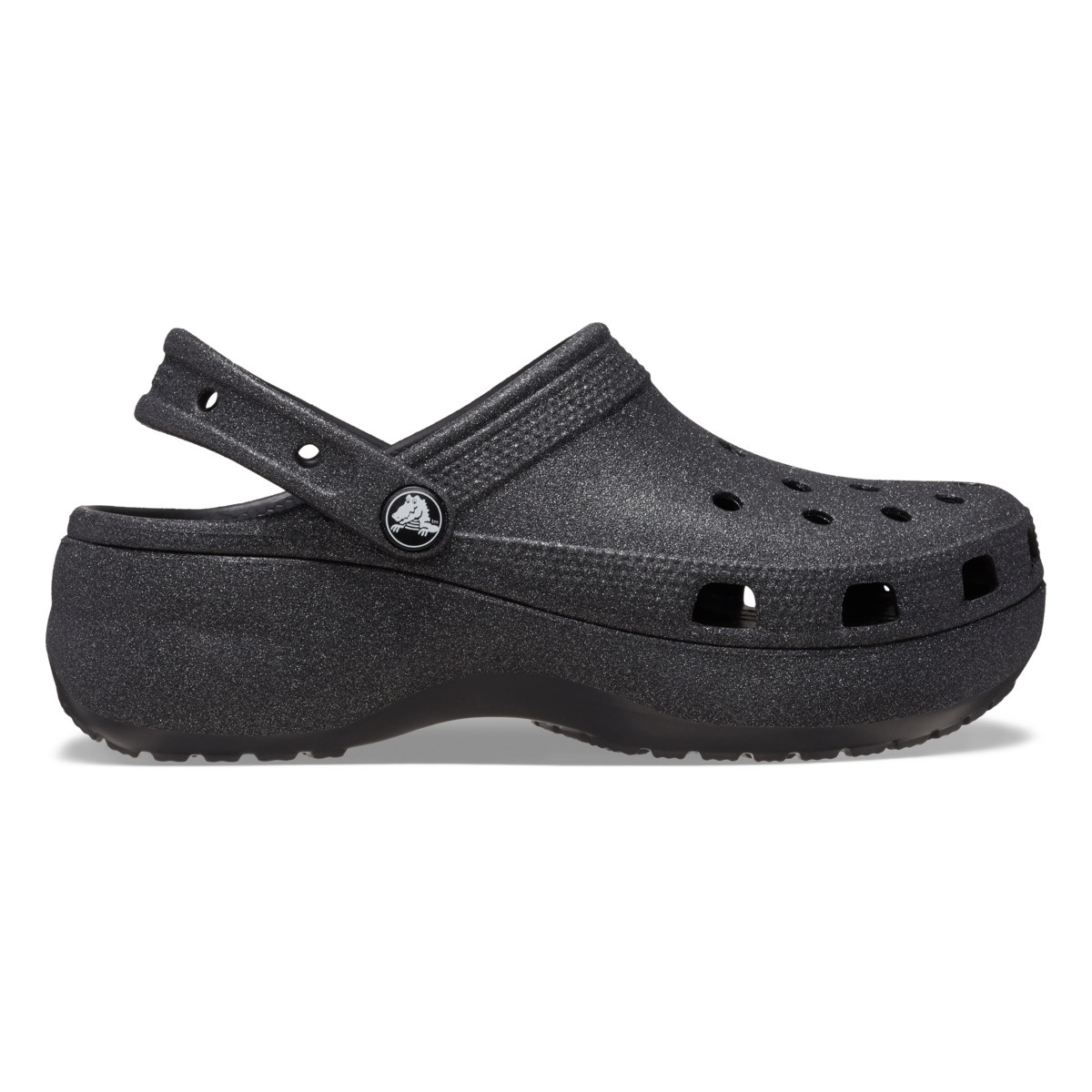 Saboți Crocs Women\'s Classic Platform Glitter Clog Negru - Black