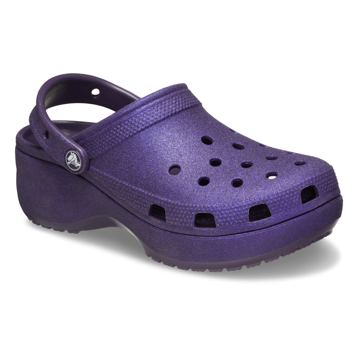 Saboți Crocs Women\'s Classic Platform Glitter Clog Mov - Dark Iris - 1 | YEO