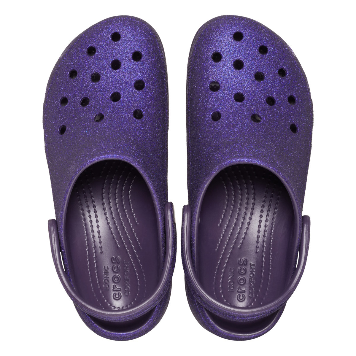 Saboți Crocs Women\'s Classic Platform Glitter Clog Mov - Dark Iris - 3 | YEO