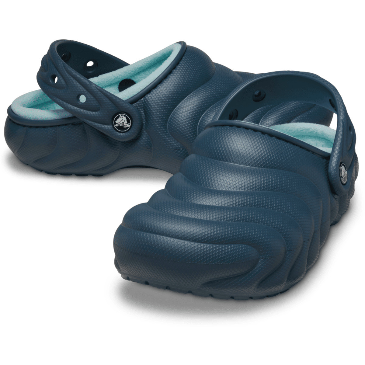 Saboti Crocs Classic Lined Overpuff Clog Albastru - Nightfall - 3 | YEO