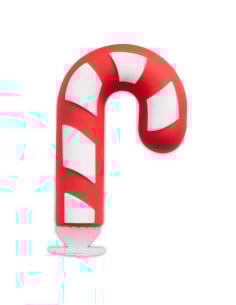 Jibbitz Crocs 3D Candy cane Alb - White/Red