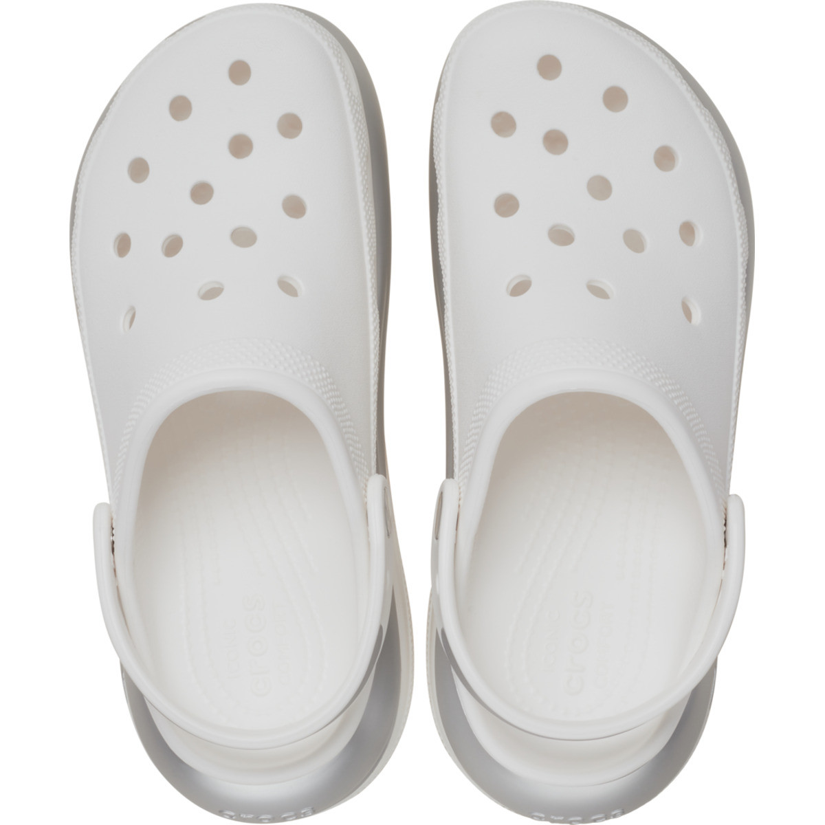 Saboti Crocs Mega Crush Metallic Clog Alb - White/Silver - 3 | YEO